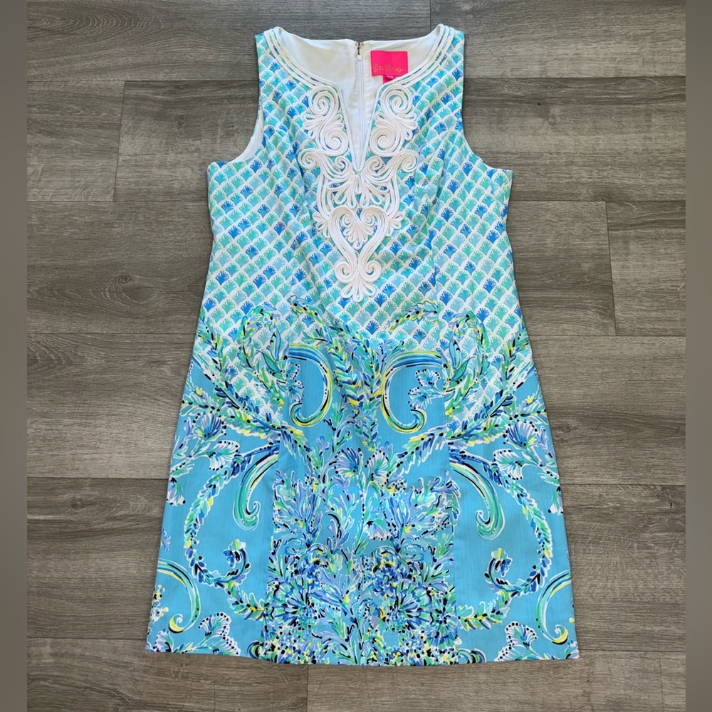 NWT Lilly Pulitzer Blue and Green Coral Dress size 12